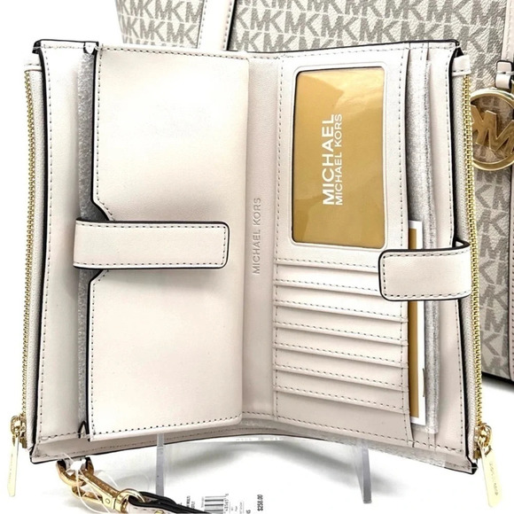 Michael Kors Pratt Large Signature Logo Tote Bag & Double Zip Wallet (NWT) - Picture 12 of 13